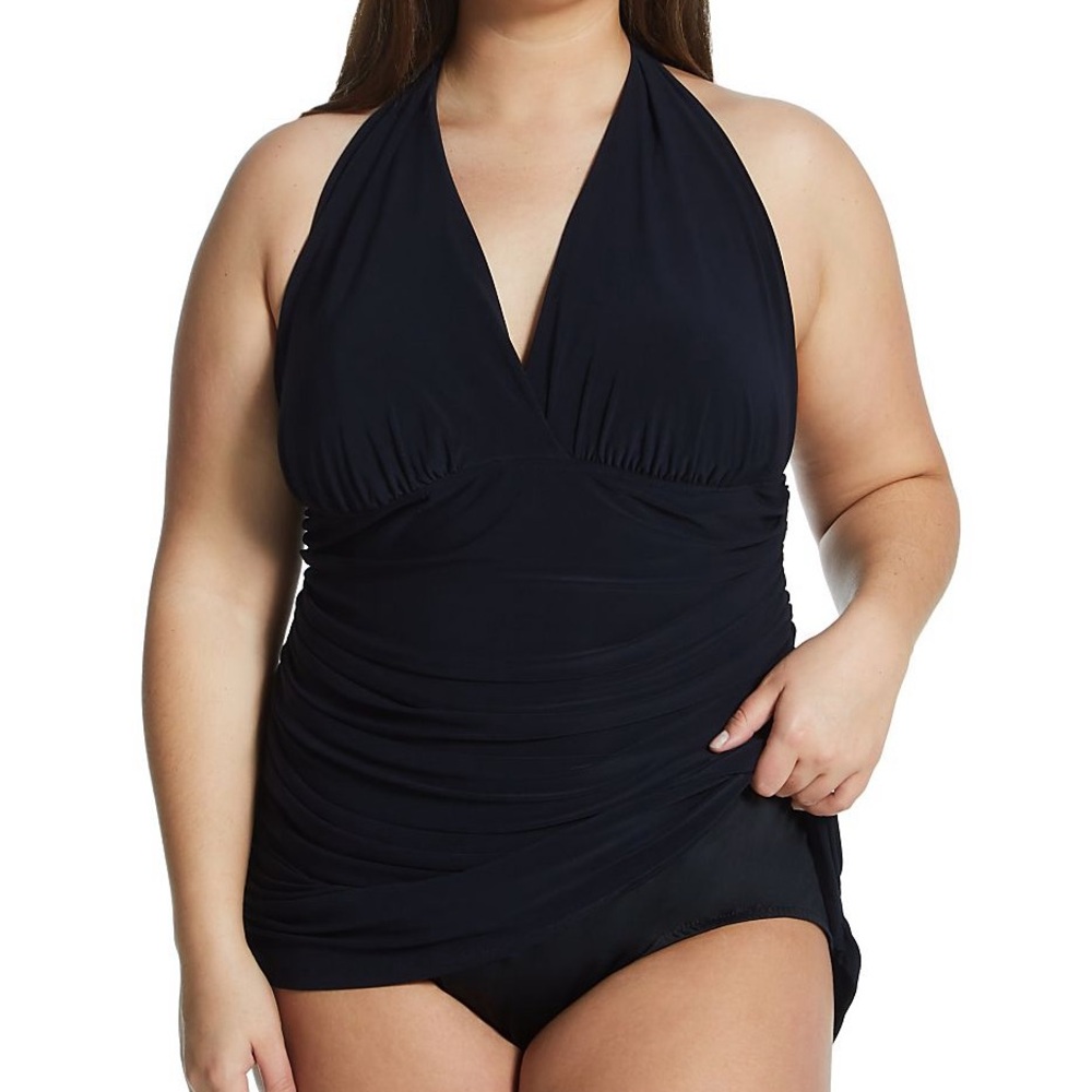 Magicsuit Women’s Black Slimming Swim Dress Plus Size 16W